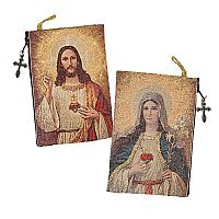 Sacred Heart of Jesus & Immaculate Heart of Mary Tapestry Rosary Case
